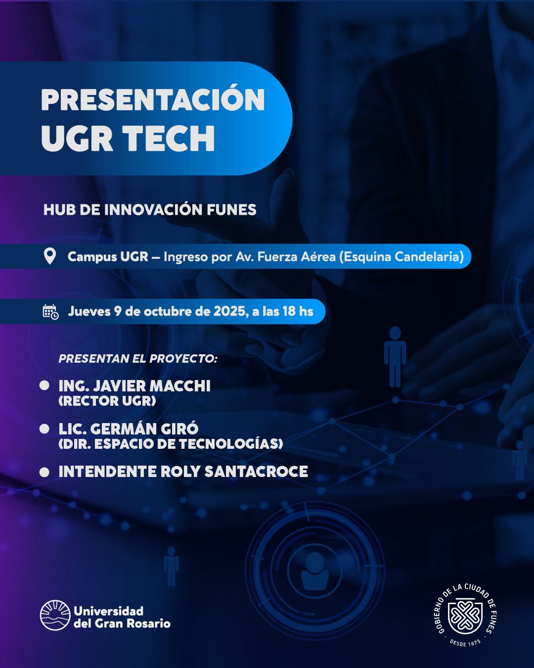Funes hace historia: La Universidad del Gran Rosario será la primera universidad en dictar carreras presenciales en nuestra ciudad.